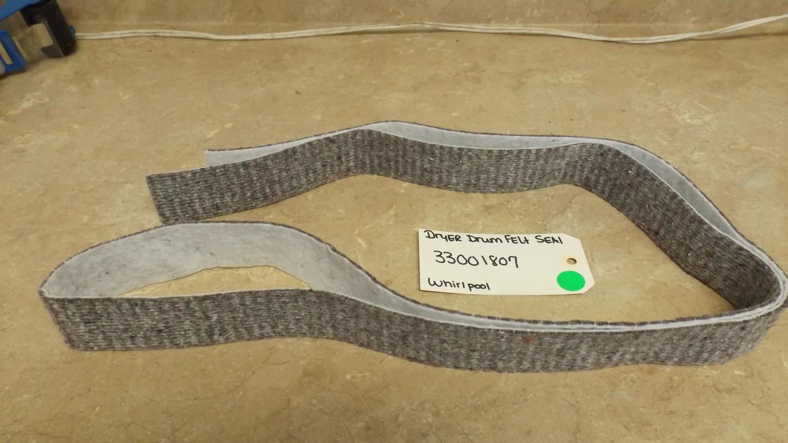 WHIRLPOOL DRYER 33001807 DRUM FELT SEAL (NEW) WHIRLPOOL DRYER 33001807 DRUM FELT SEAL (NEW)